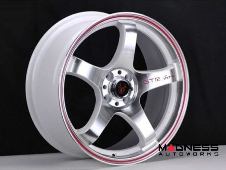 FIAT 500 Custom Wheels - GTR - Competizione - White Finish/ Machined Face - 17" - Set of 5 wheels (4+spare)